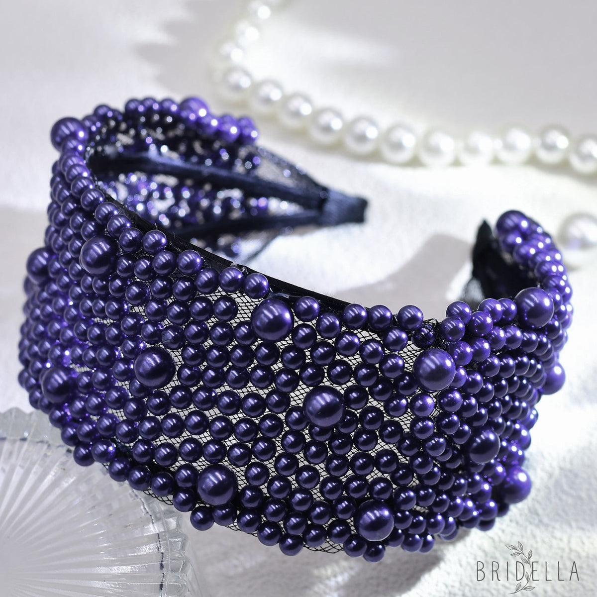 Pearl Beaded Padded Headband Fashion Party Hair Accessories - Bridella BYXA153
