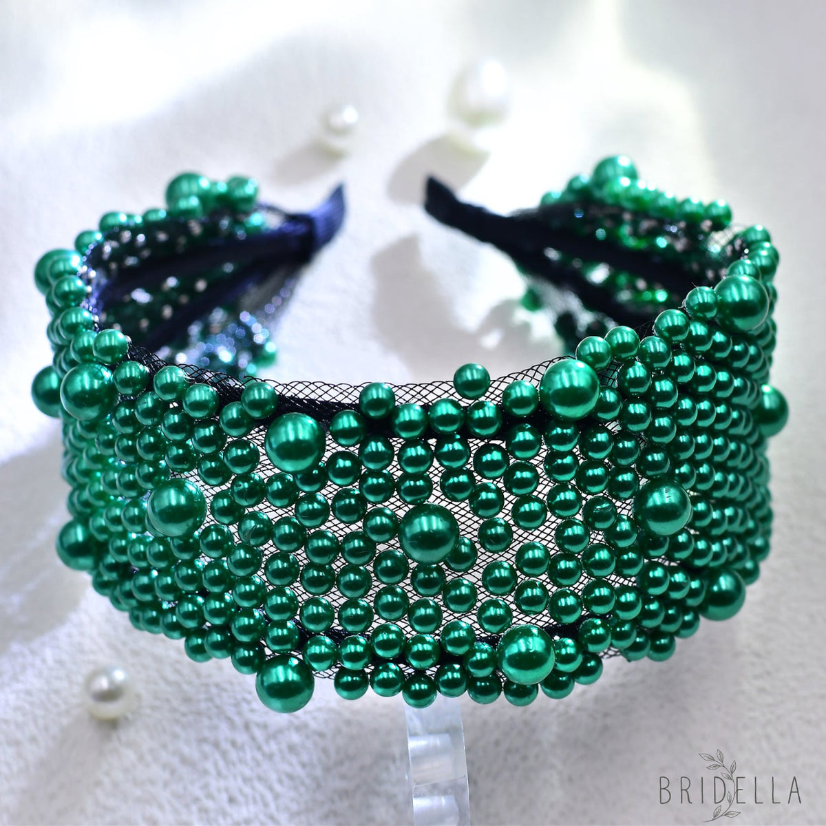 Pearl Beaded Padded Headband Fashion Party Hair Accessories - Bridella BYXA153 - red 1