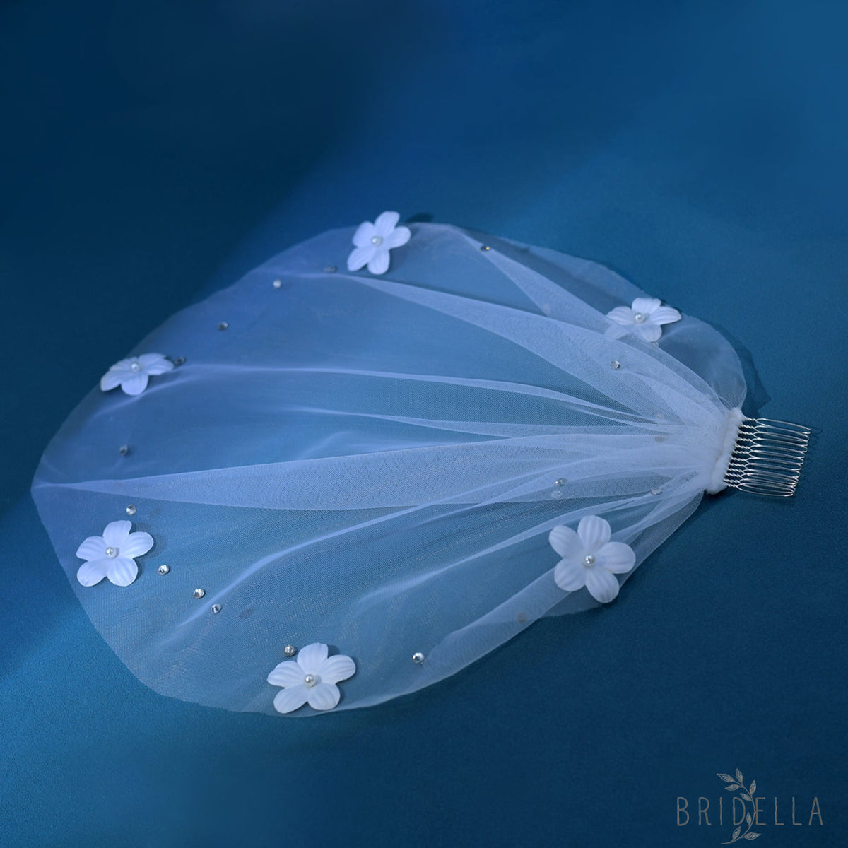 Pearl Birdcage Bridal Veil Wedding Hair Comb Veil - Bridella BMA20 - IVONY