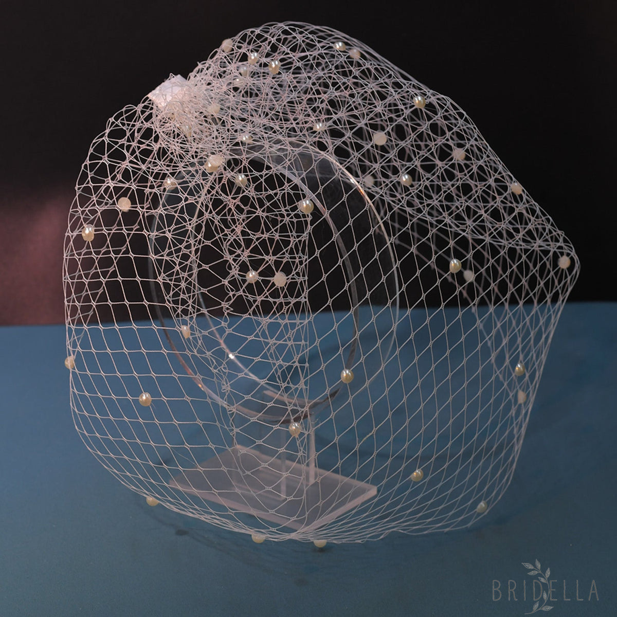 Pearl Birdcage Bridal Veil Wedding Mini Comb Veil - Bridella BMA22 - IVONY