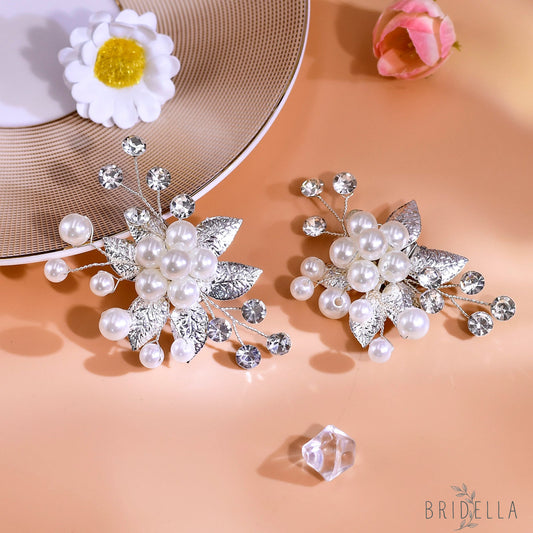 Pearl Bridal Shoe Clips Wedding Heel Decoration - Bridella BHX68 - White