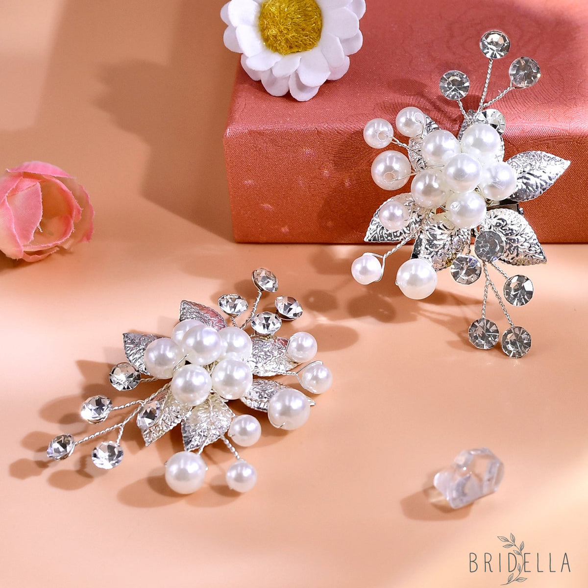 Pearl Bridal Shoe Clips Wedding Heel Decoration - Bridella BHX68 - White