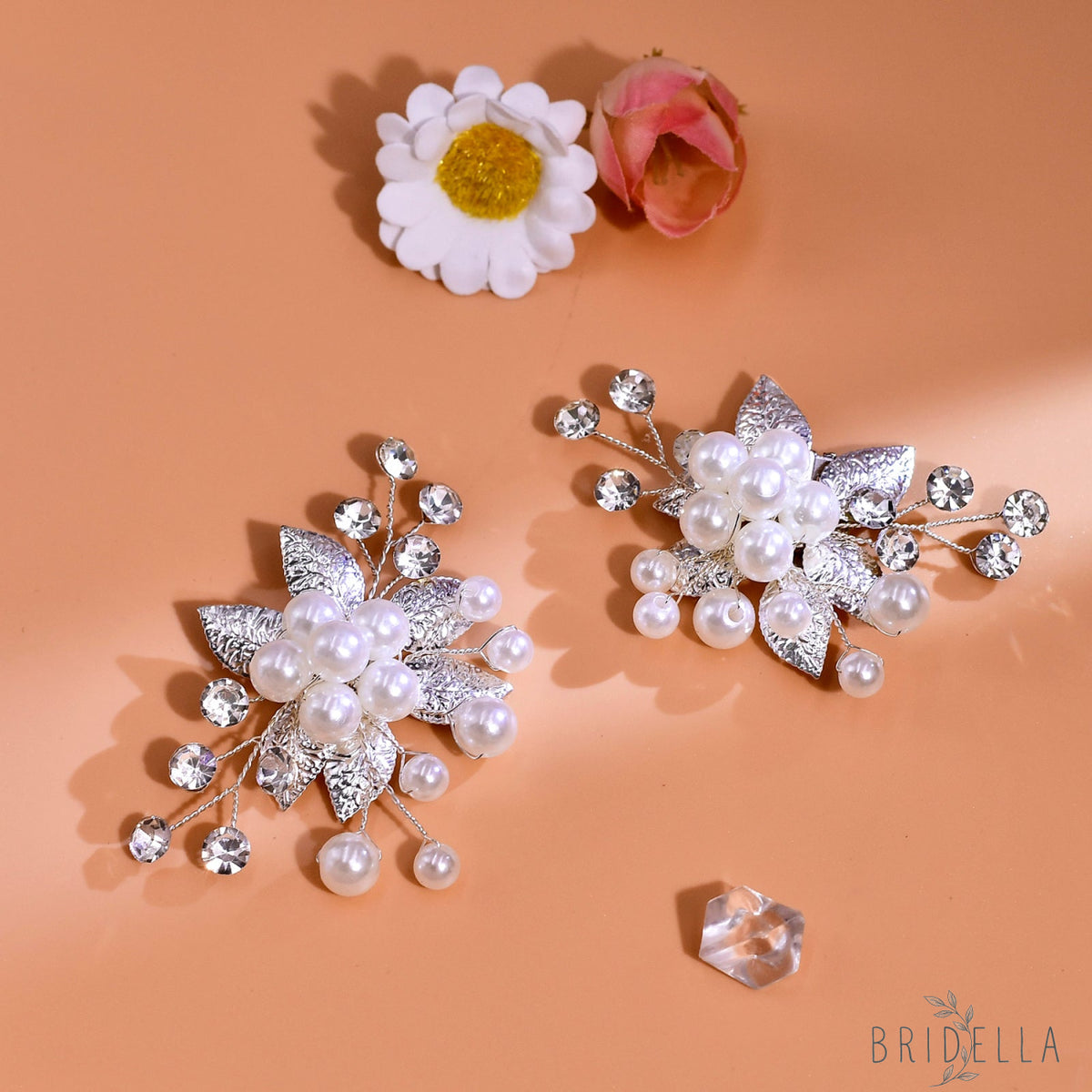 Pearl Bridal Shoe Clips Wedding Heel Decoration - Bridella BHX68 - White