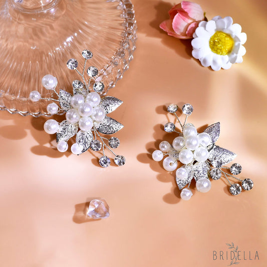 Pearl Bridal Shoe Clips Wedding Heel Decoration - Bridella BHX68 - White
