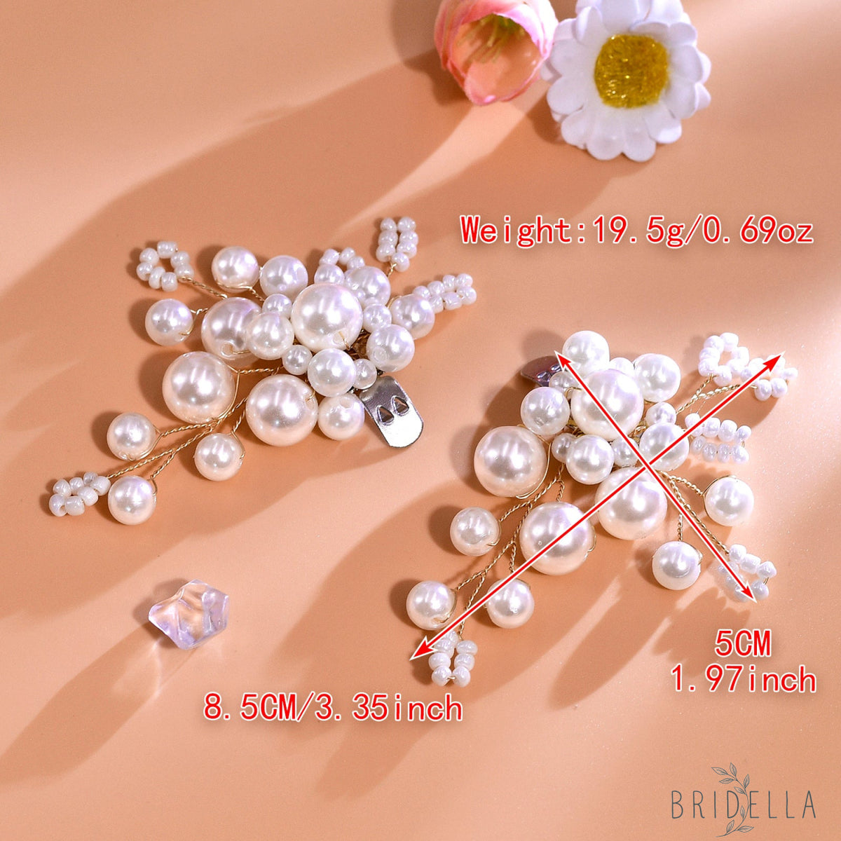 Pearl Bridal Shoe Clips Wedding Heel Decoration - Bridella BHX70 - Gold