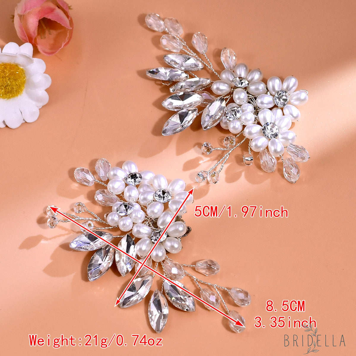 Pearl Flower Bridal Shoe Clips Wedding Heel Decoration - Bridella BHX69 - White