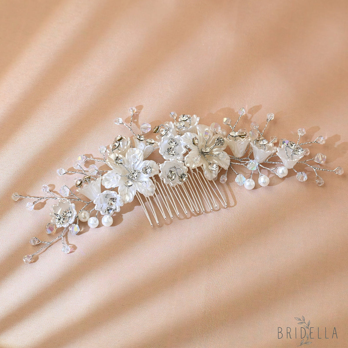 Pearl Flower Three Piece Bride Headpiece Wedding - As picture