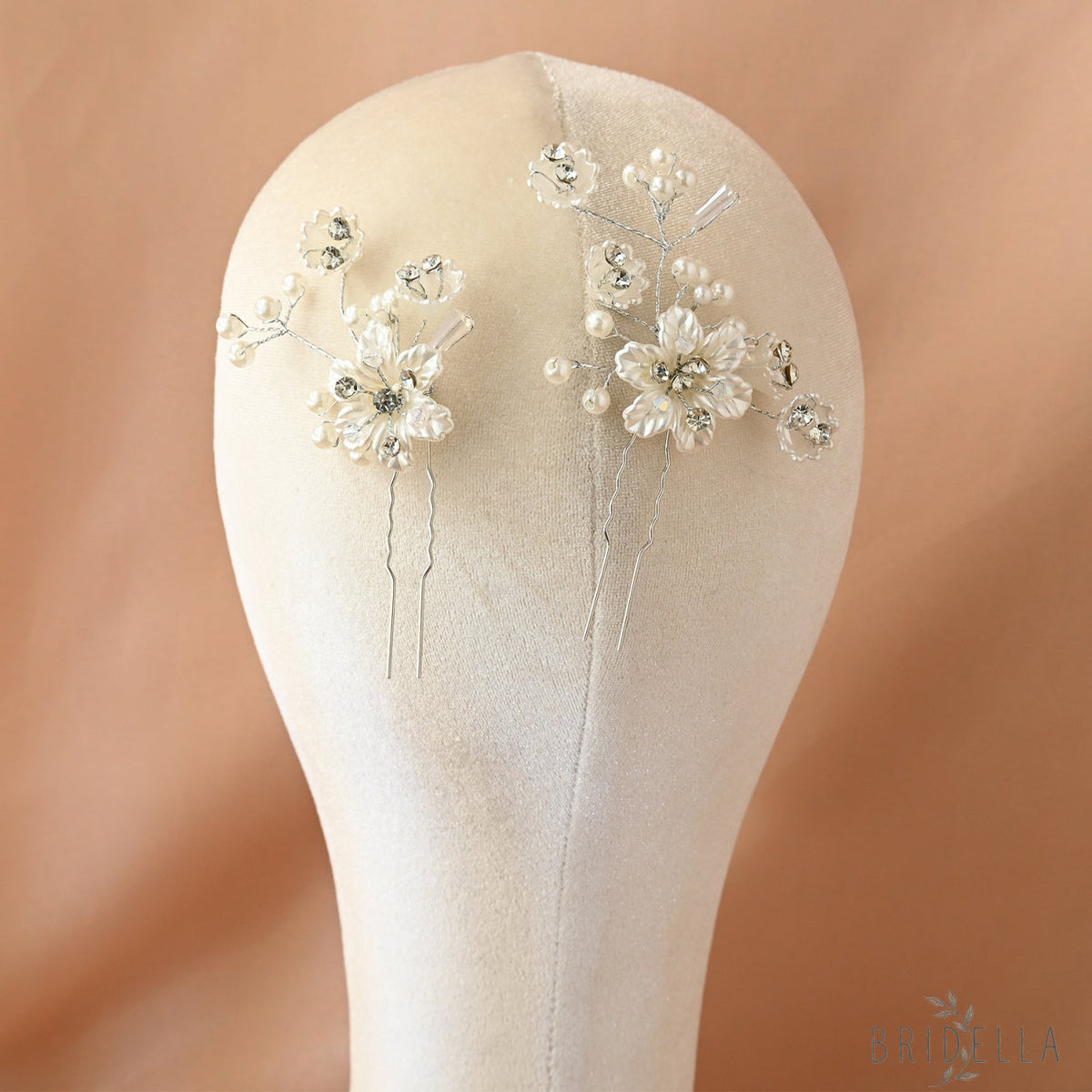 Pearl Flower Three Piece Bride Headpiece Wedding - As picture