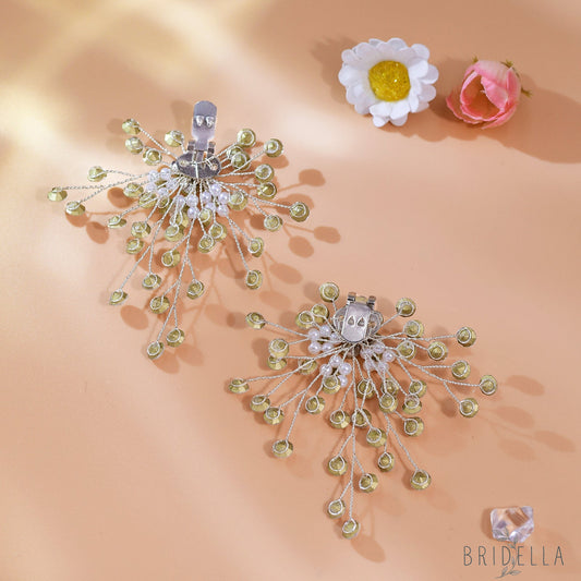 Pearl Rhinestone Bridal Shoe Clips Wedding Heel Decoration - Bridella BHX56 - White