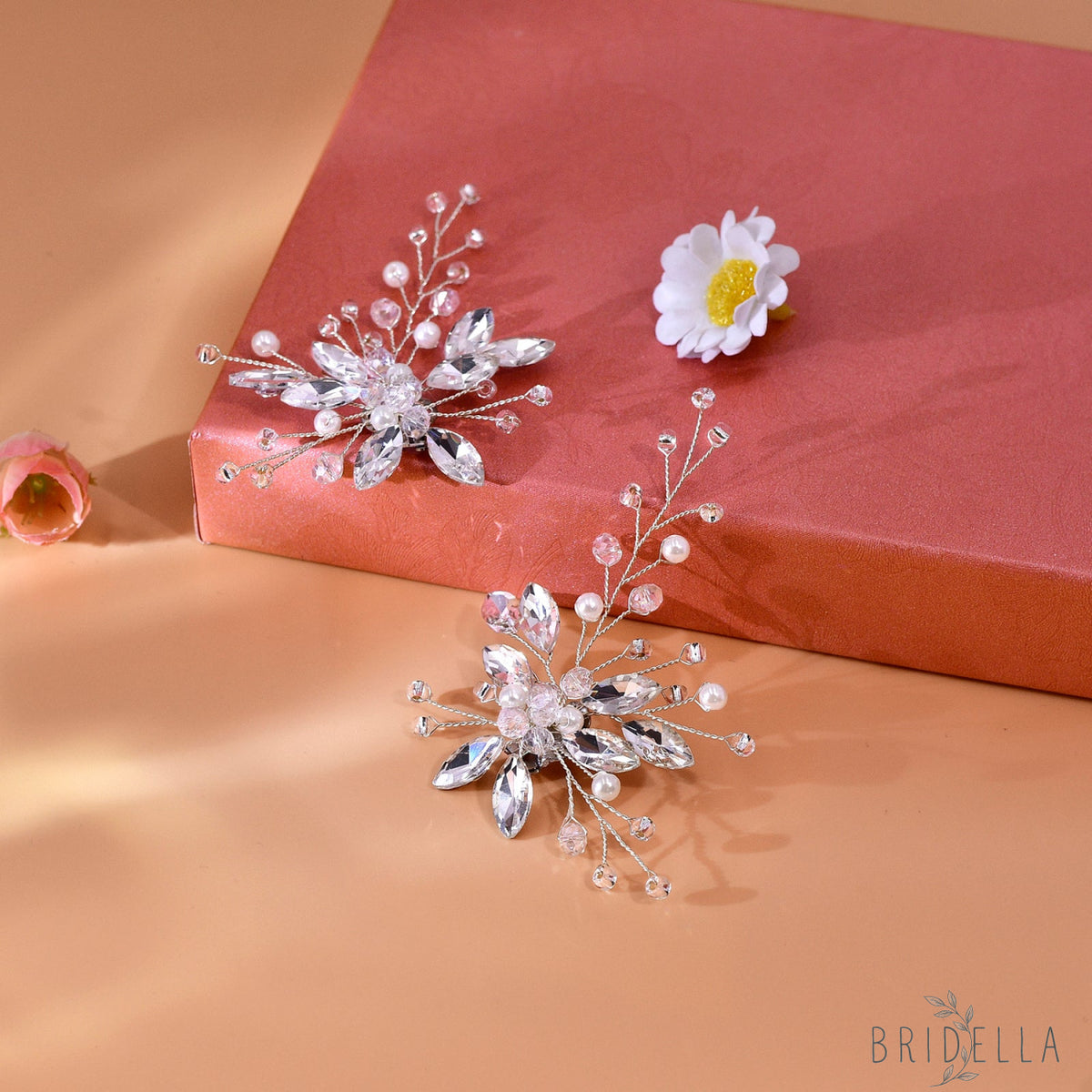 Pearl Rhinestone Bridal Shoe Clips Wedding Heel Decoration - Bridella BHX59 - White