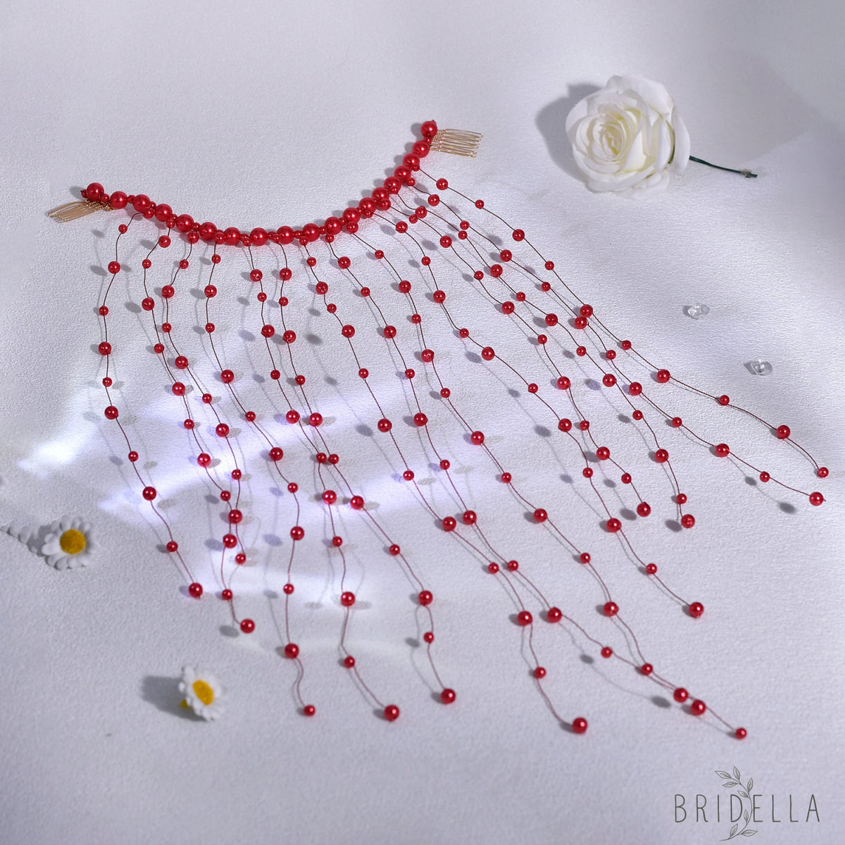 Pearl Tassel Bridal Hair Comb French Wedding Hair Accessories - Bridella BYXA171