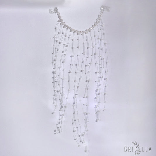 Pearl Tassel Bridal Hair Comb French Wedding Hair Accessories - Bridella BYXA171 - IVONY