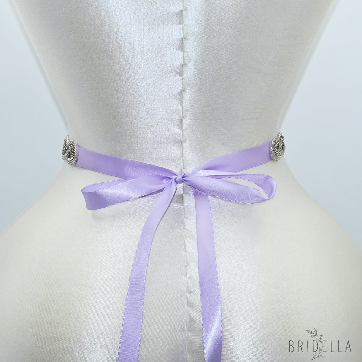 Purple Crystal Rhinestone Wedding Dress Belt Bridal Sash - Purple - Belts