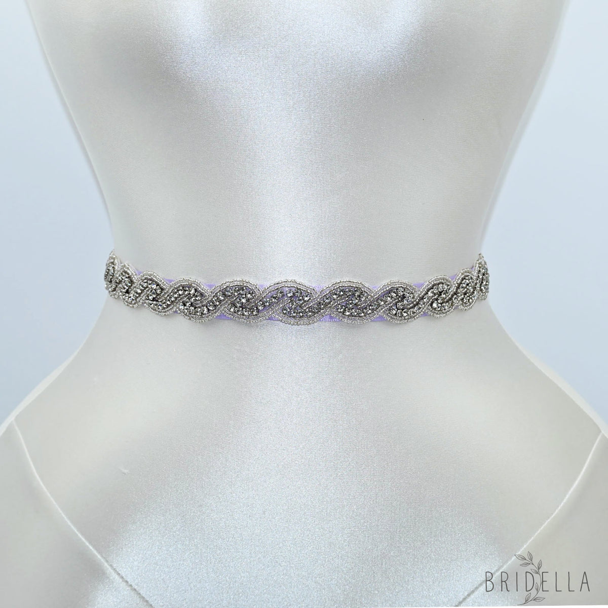Purple Crystal Rhinestone Wedding Dress Belt Bridal Sash - Purple - Belts