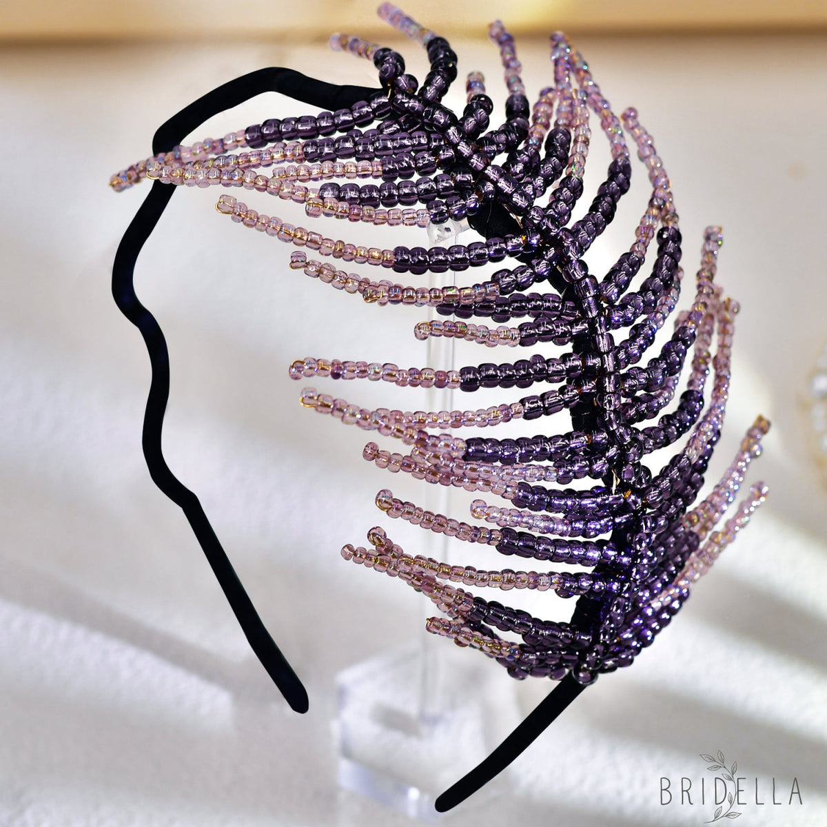 Purple Leaf Headband Bridal Party Hair Accessories - Bridella BYXA19 - Purple