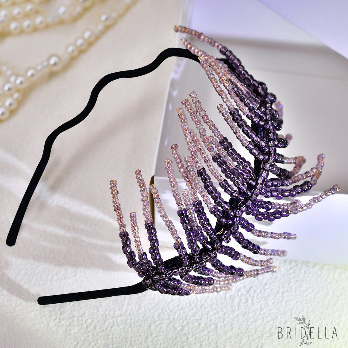 Purple Leaf Headband Bridal Party Hair Accessories - Bridella BYXA19 - Purple