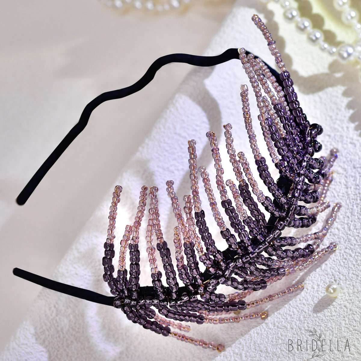 Purple Leaf Headband Bridal Party Hair Accessories - Bridella BYXA19 - Purple
