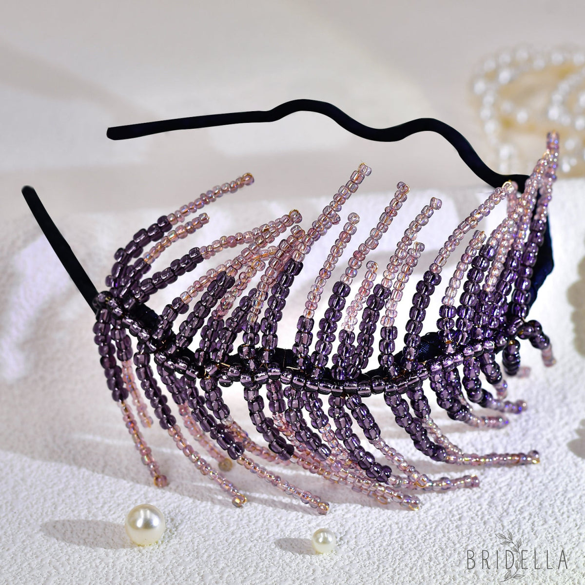 Purple Leaf Headband Bridal Party Hair Accessories - Bridella BYXA19 - Purple
