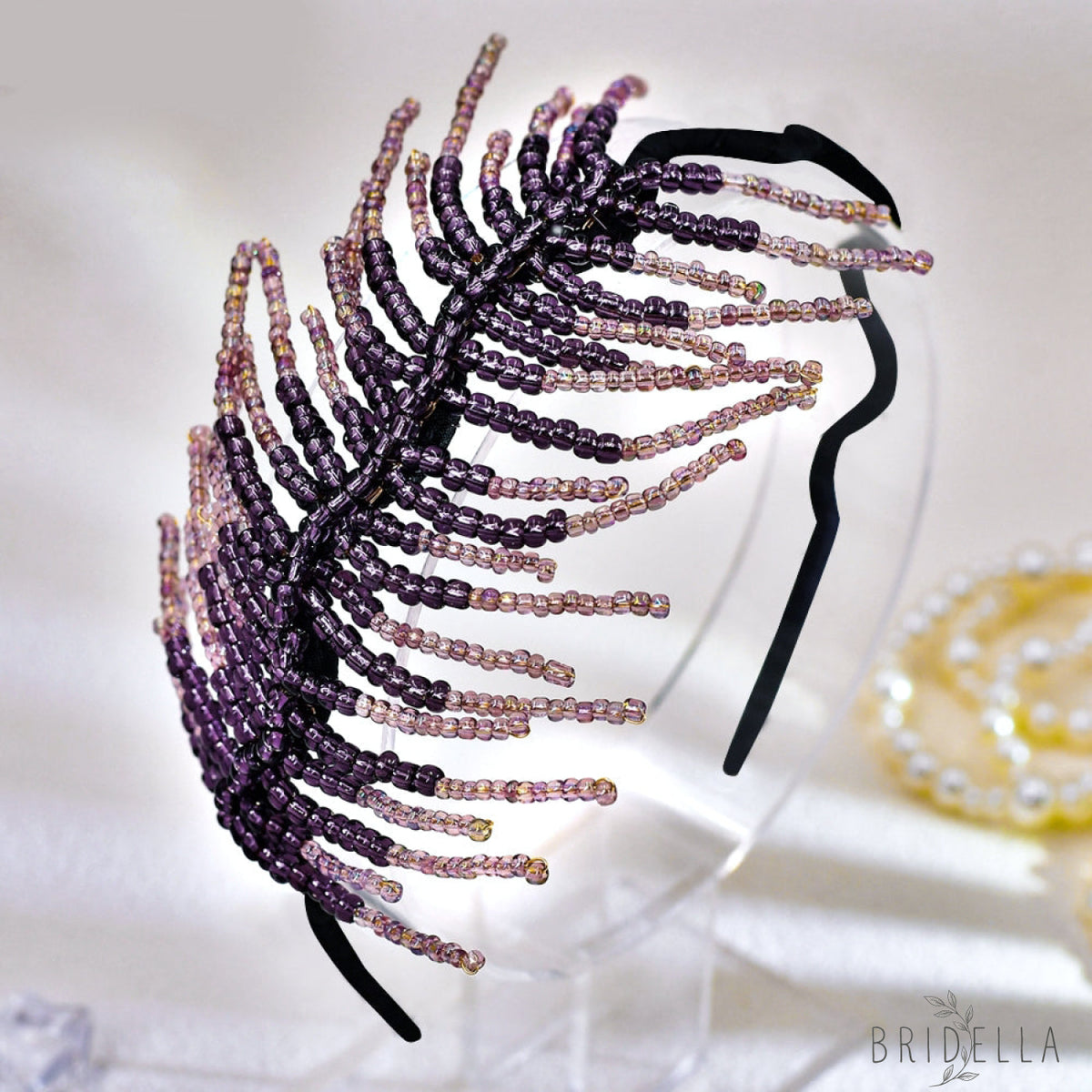 Purple Leaf Headband Bridal Party Hair Accessories - Bridella BYXA19 - Purple