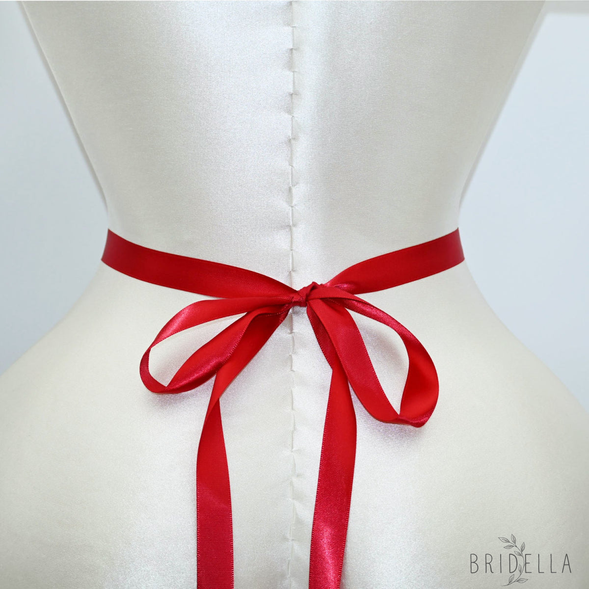 Red Rhinestone Bridal Belt Wedding Sash - Red Ribbon - Belts