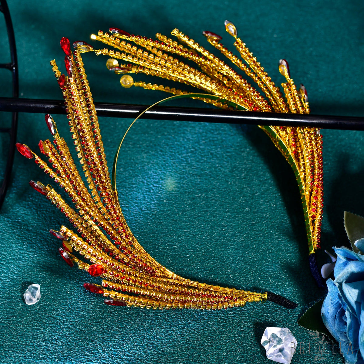 BHP849-Red red rhinestone crown