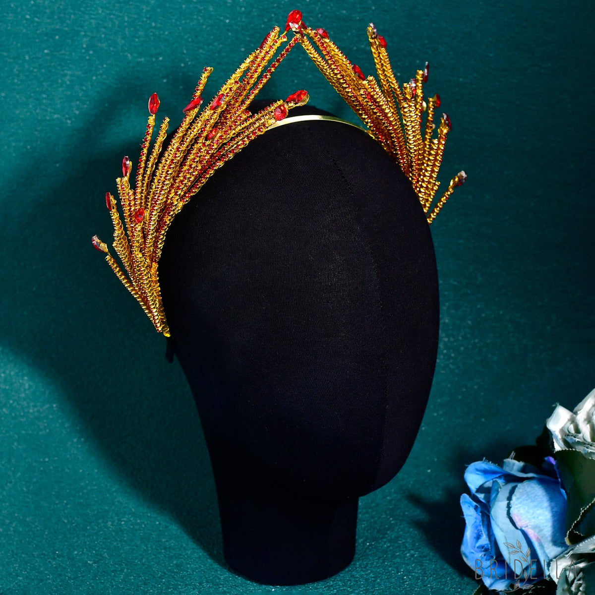 BHP849-Red red rhinestone crown