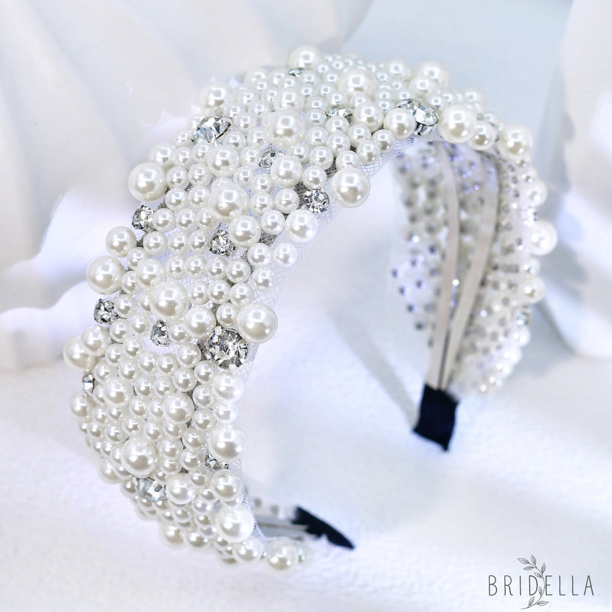 Retro Pearl Rhinestone Bridal Headband Party Hair Accessories - Bridella BYXA210