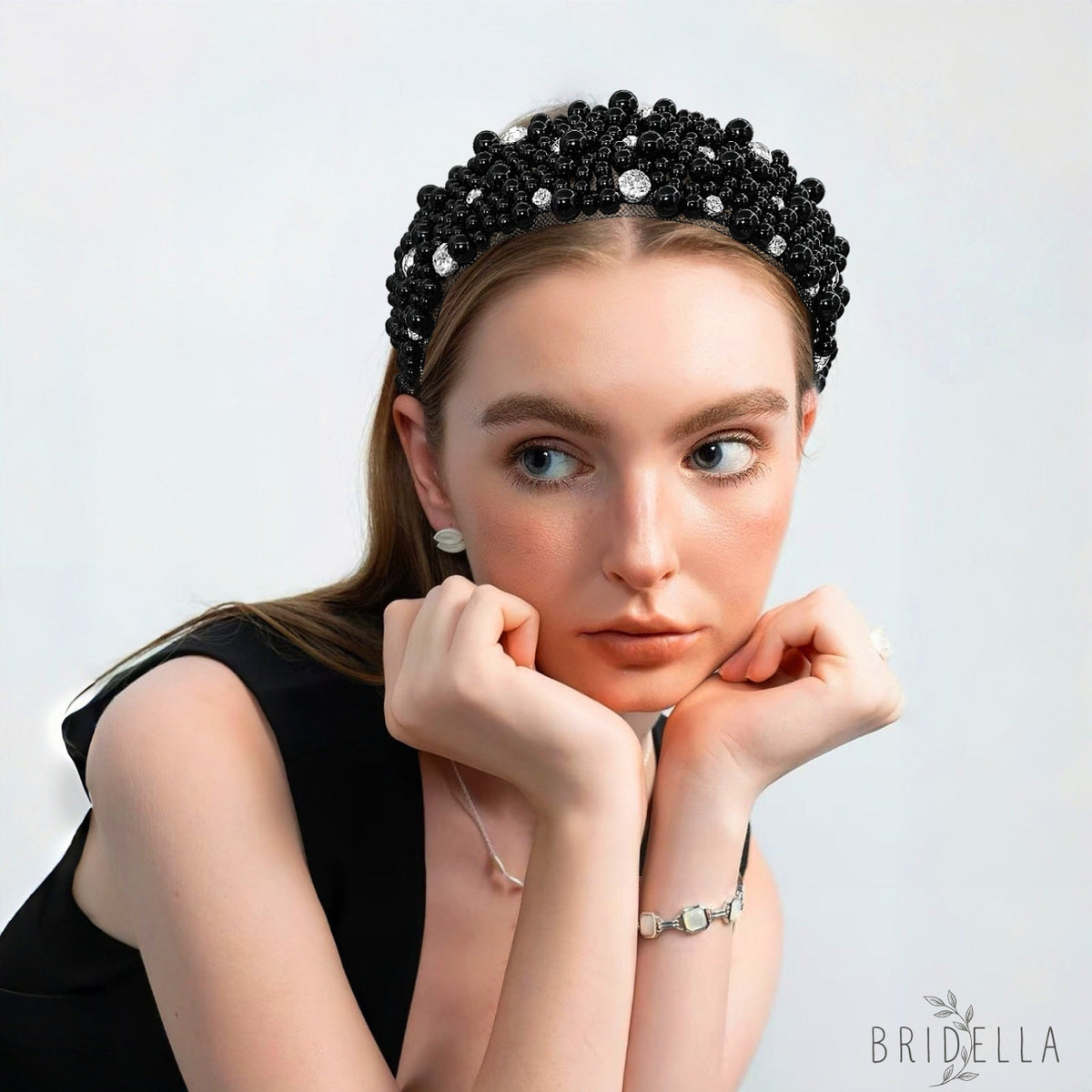 Retro Pearl Rhinestone Bridal Headband Party Hair Accessories - Bridella BYXA210