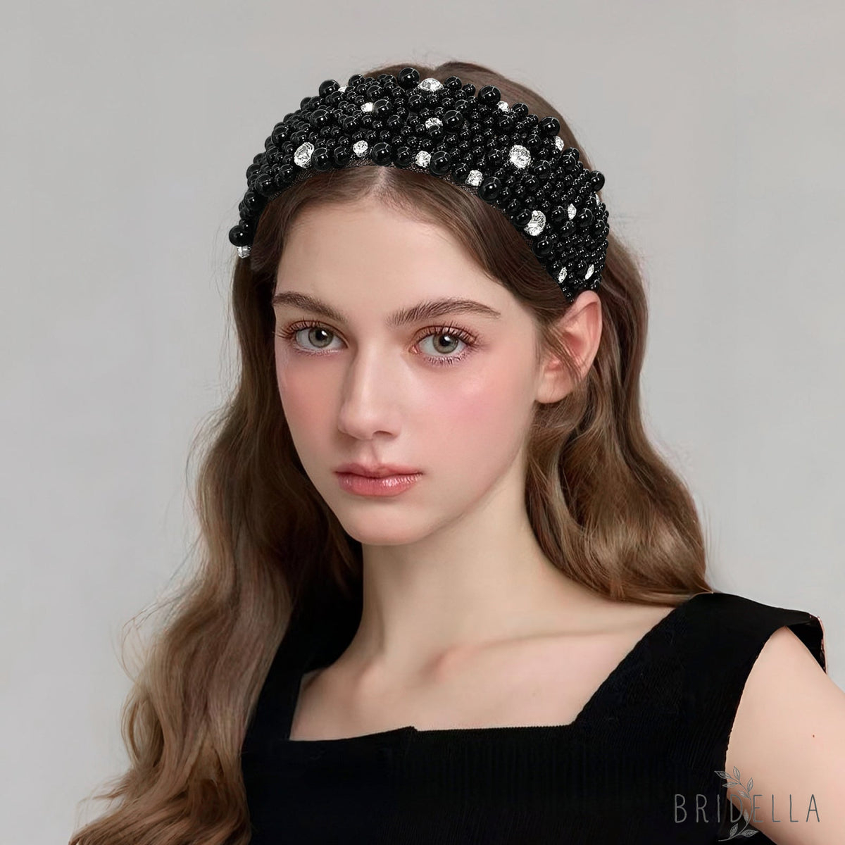 Retro Pearl Rhinestone Bridal Headband Party Hair Accessories - Bridella BYXA210