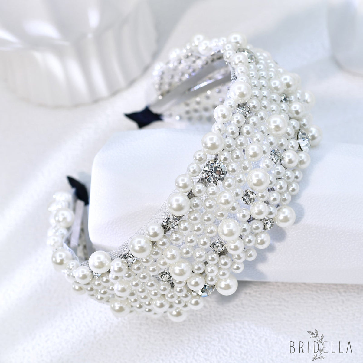 Retro Pearl Rhinestone Bridal Headband Party Hair Accessories - Bridella BYXA210