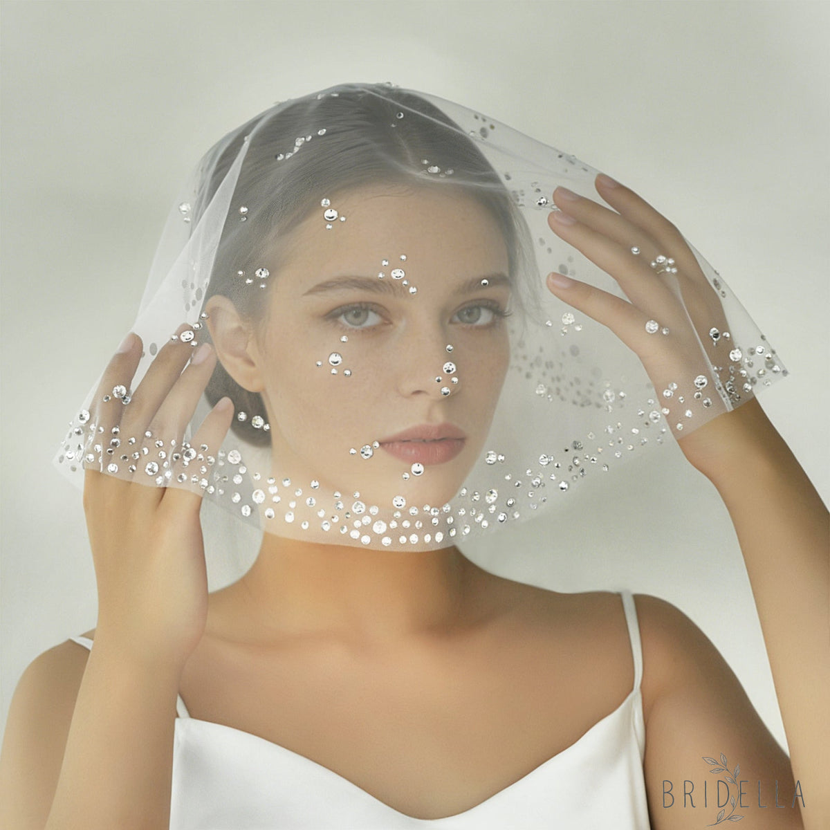 Rhinestone Birdcage Bridal Veil Wedding Veil - Bridella BMA14A - IVONY