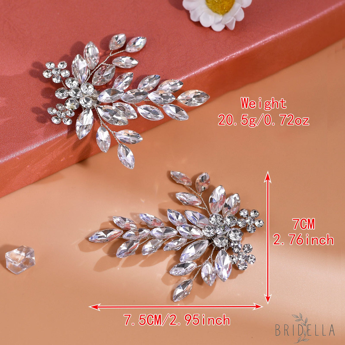 Rhinestone Bridal Shoe Clips Wedding Heel Decor - Bridella BHX50-S - White