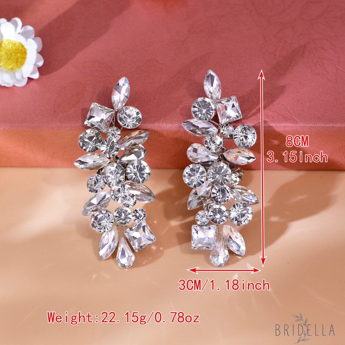 Rhinestone Bridal Shoe Clips Wedding Heel Decor - Bridella BHX51-S - White