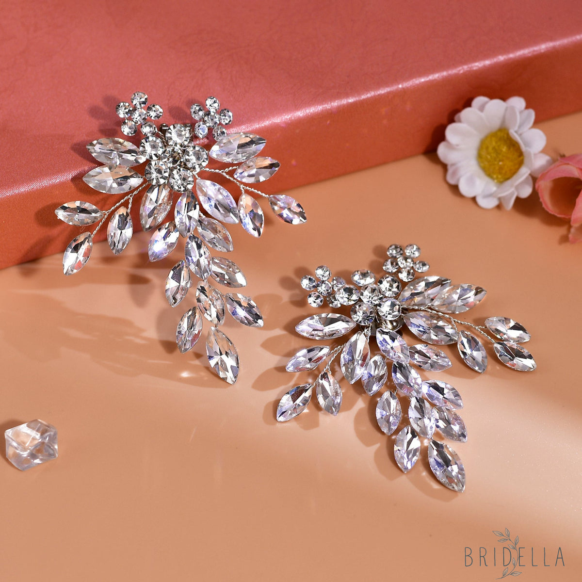 Rhinestone Bridal Shoe Clips Wedding High Heel Decoration - Bridella BHX50 - White