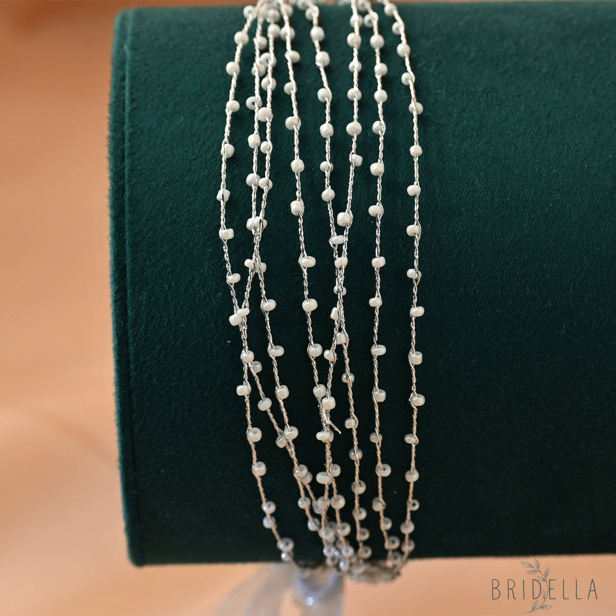 Silver Beaded Bridal Headband Wedding Hair - Bridella BHP28-S - Silvery - HEADWEAR