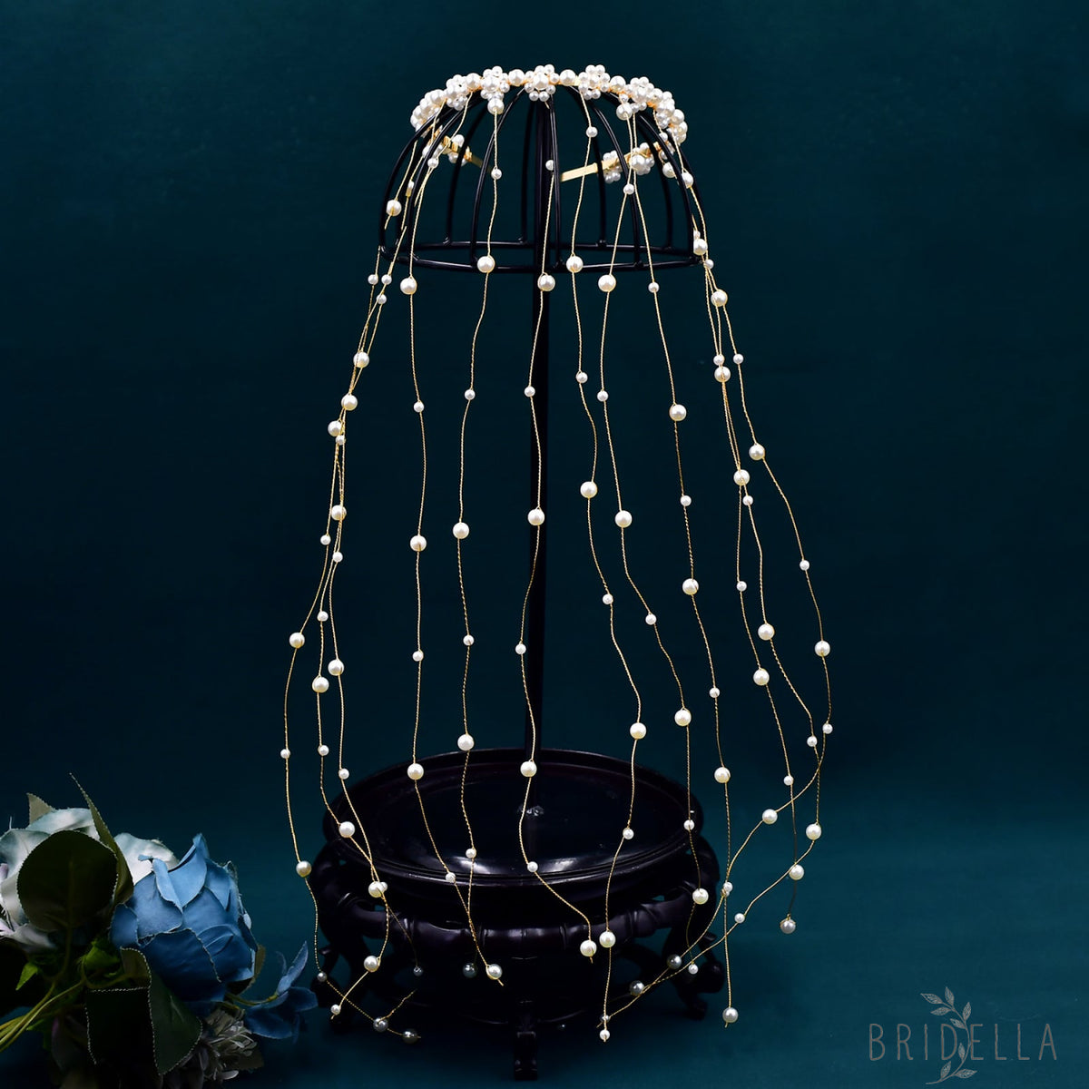 BHP610-S silver pearl tiara
