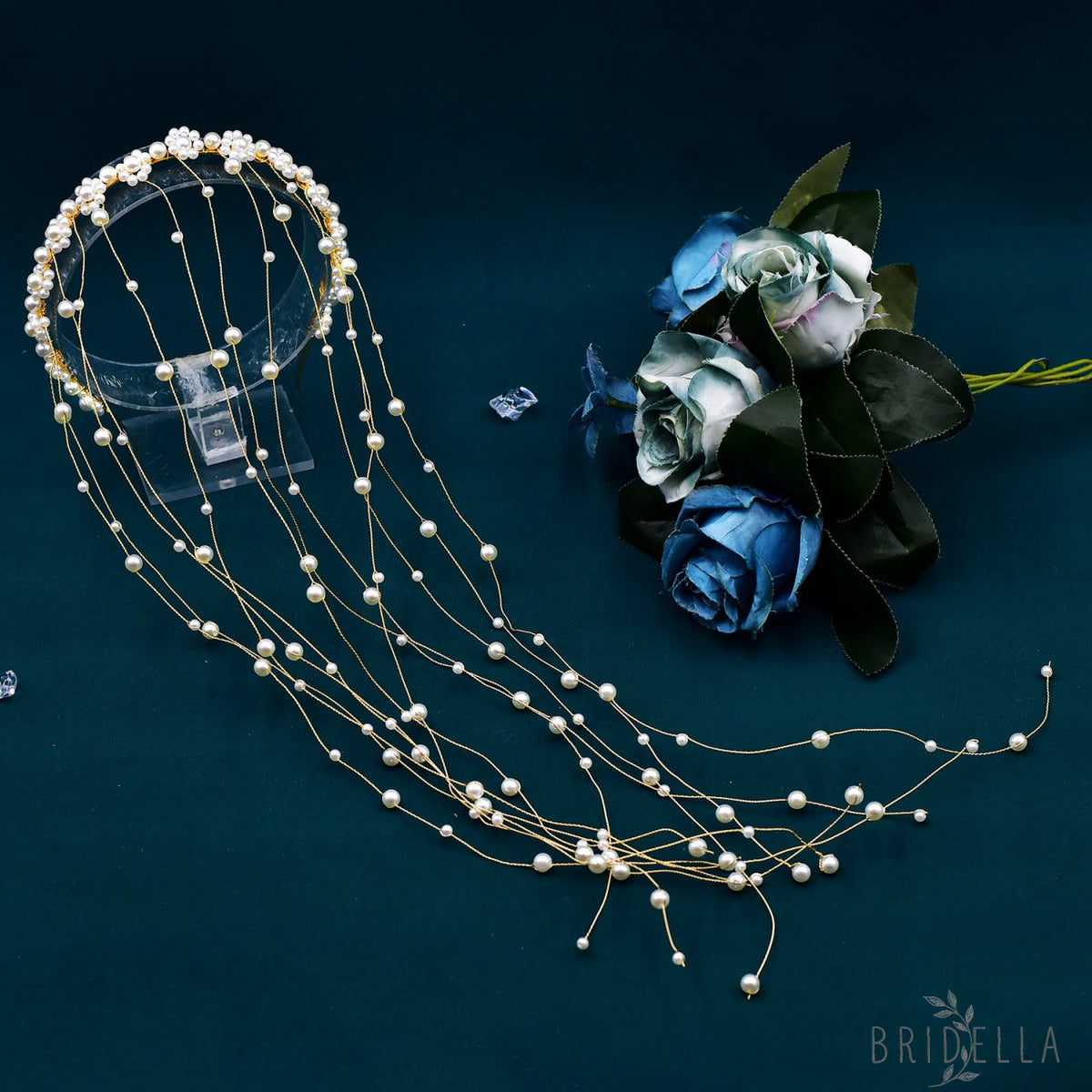 BHP610-S silver pearl tiara