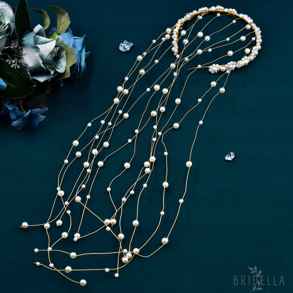 BHP610-S silver pearl tiara