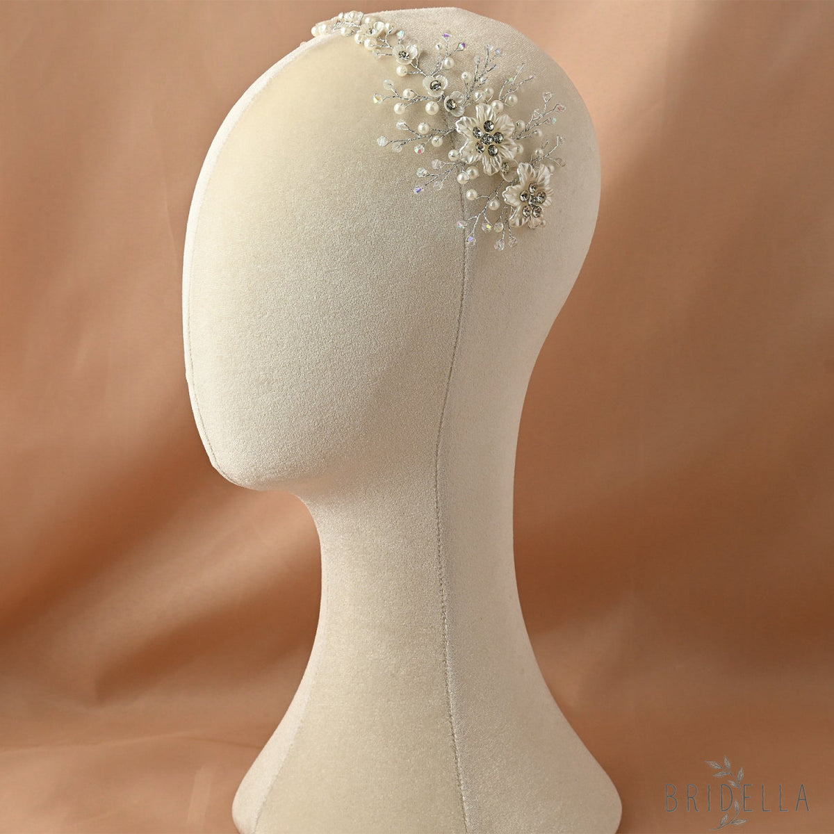 Silver Pearl Crystal Bridal Headwear Bridella BHP295-S - Silvery - HEADWEAR
