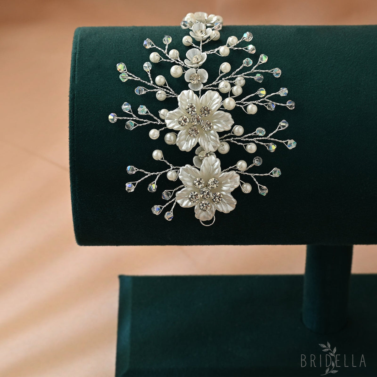 Silver Pearl Crystal Bridal Headwear Bridella BHP295-S - Silvery - HEADWEAR