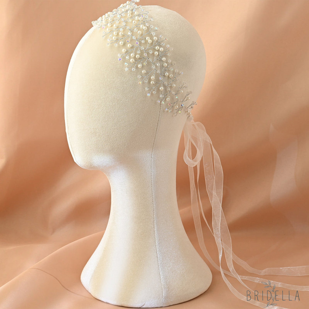 Silver Pearl & Crystal Bridal Tiara Crown - Bridella BHP55-S - Silvery - HEADWEAR