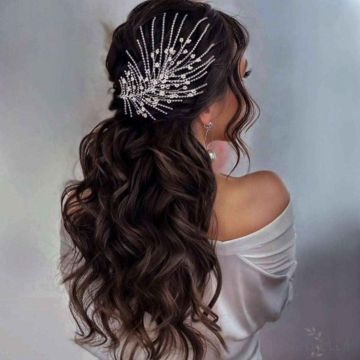 BHP188-S silver rhinestone bead headwear