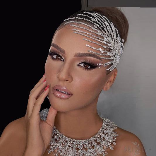 BHP188-S silver rhinestone bead headwear
