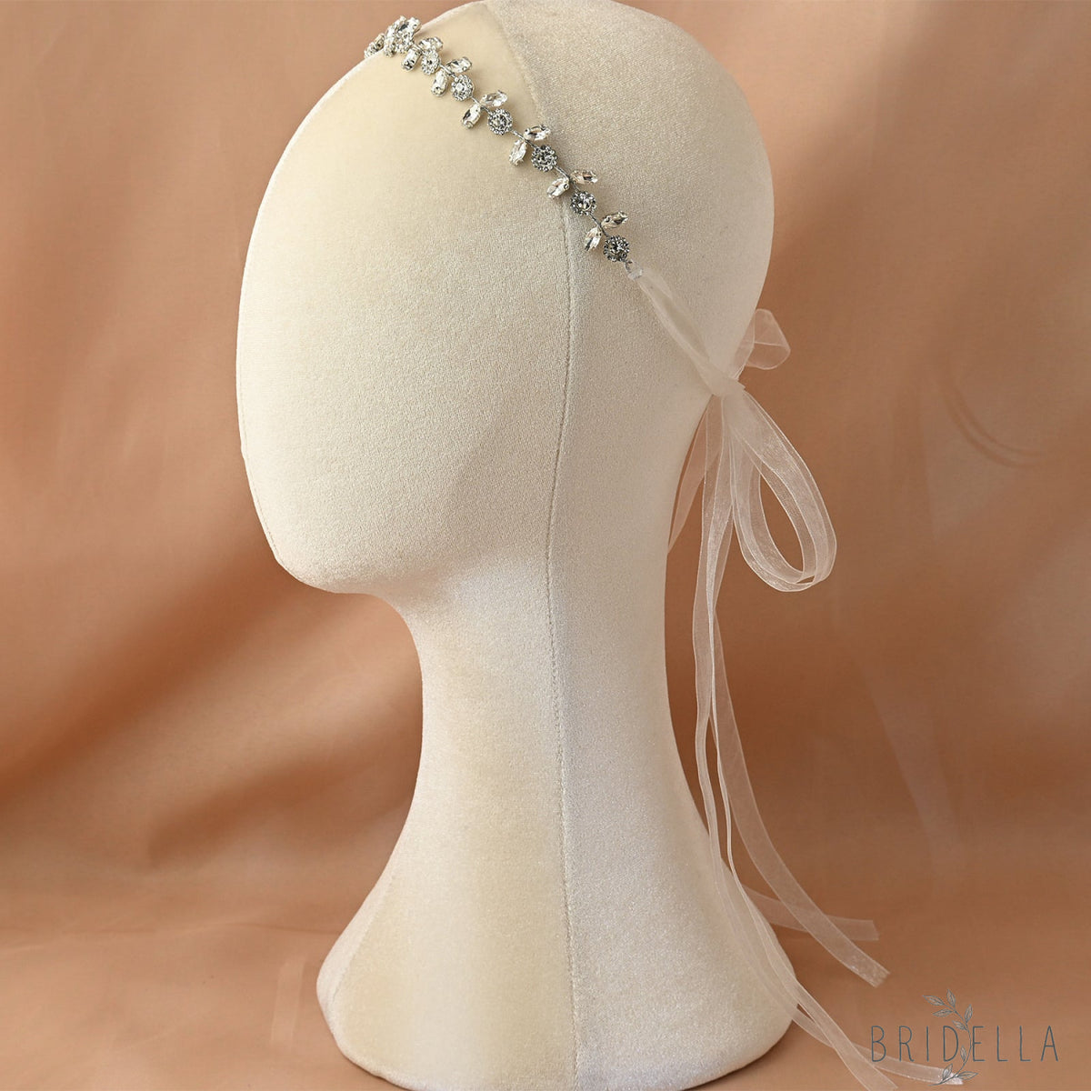 Silver Rhinestone Bridal Crown Tiara for Wedding - Bridella BHP309-S - White
