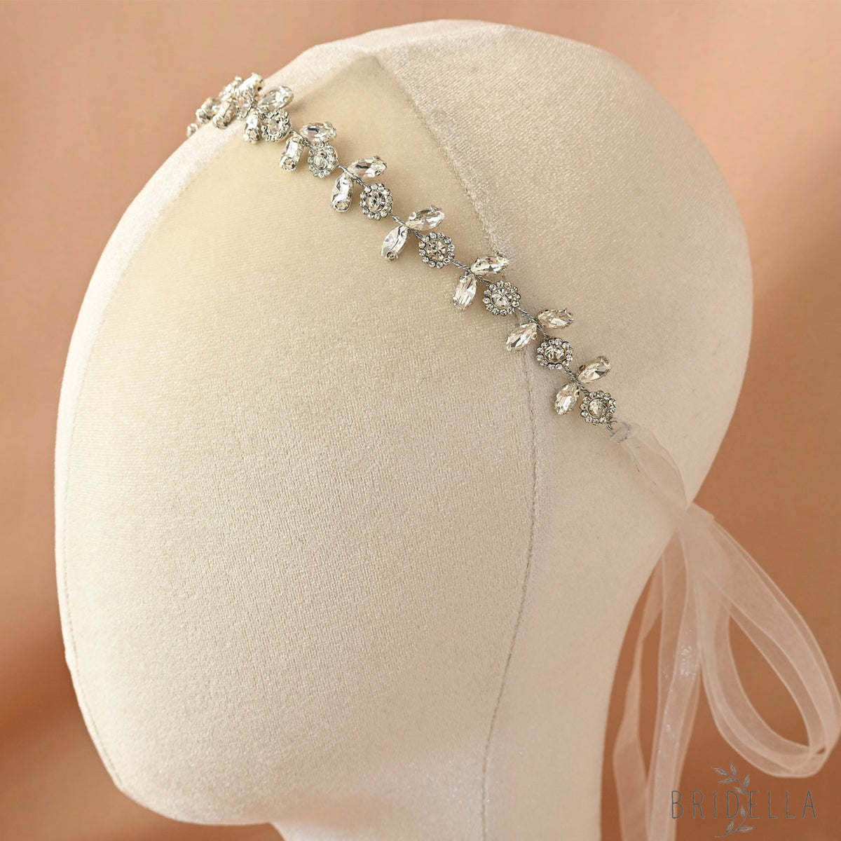 Silver Rhinestone Bridal Crown Tiara for Wedding - Bridella BHP309-S - White