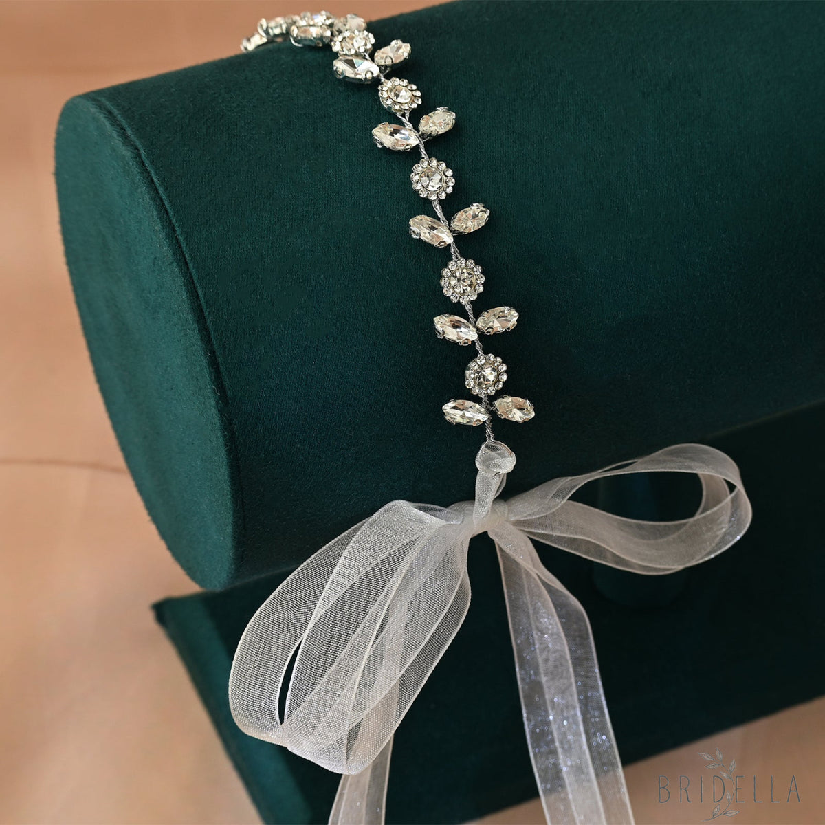 Silver Rhinestone Bridal Crown Tiara for Wedding - Bridella BHP309-S - White