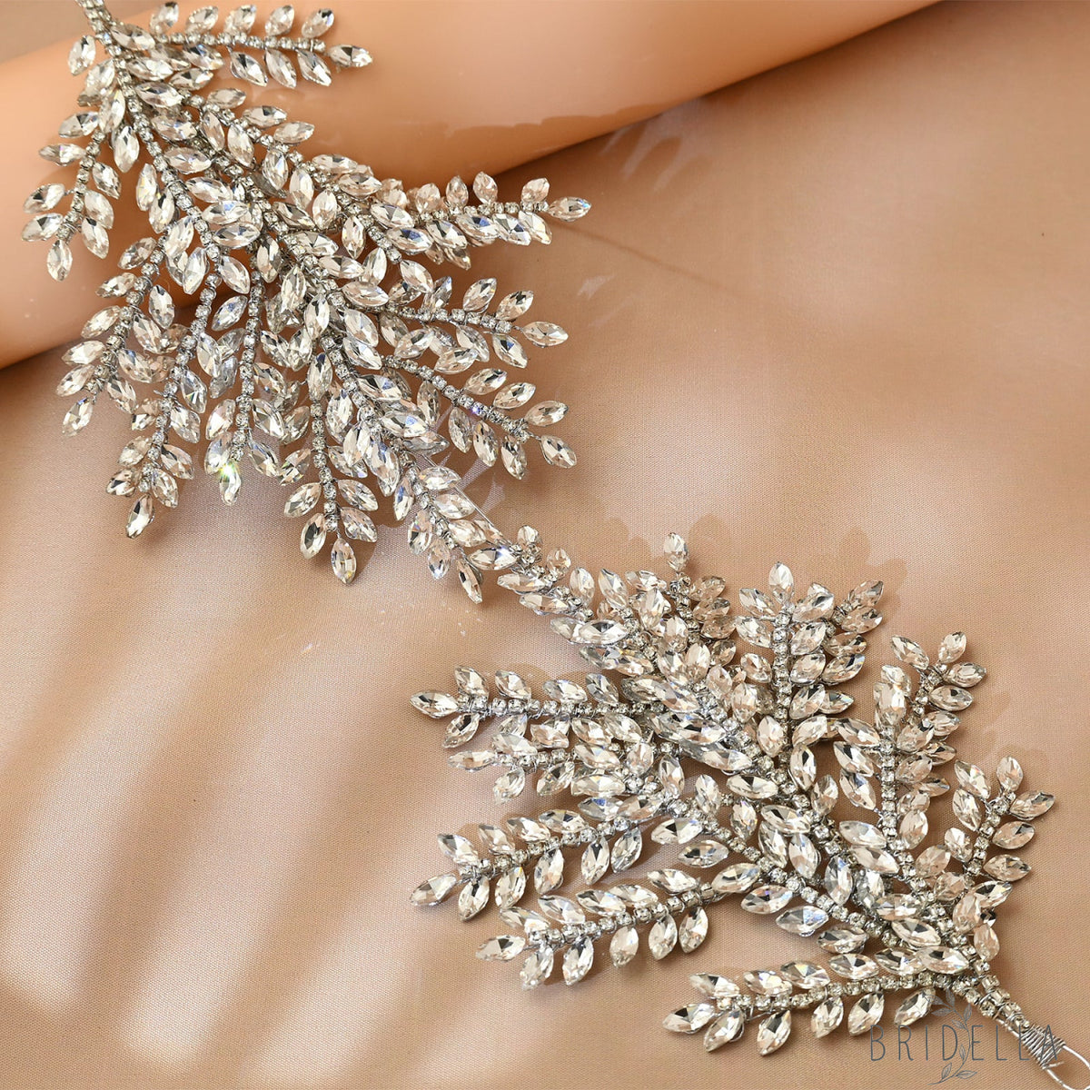 Silver Rhinestone Bridal Crown Tiara Wedding - Bridella BHP418-S - Silvery - HEADWEAR