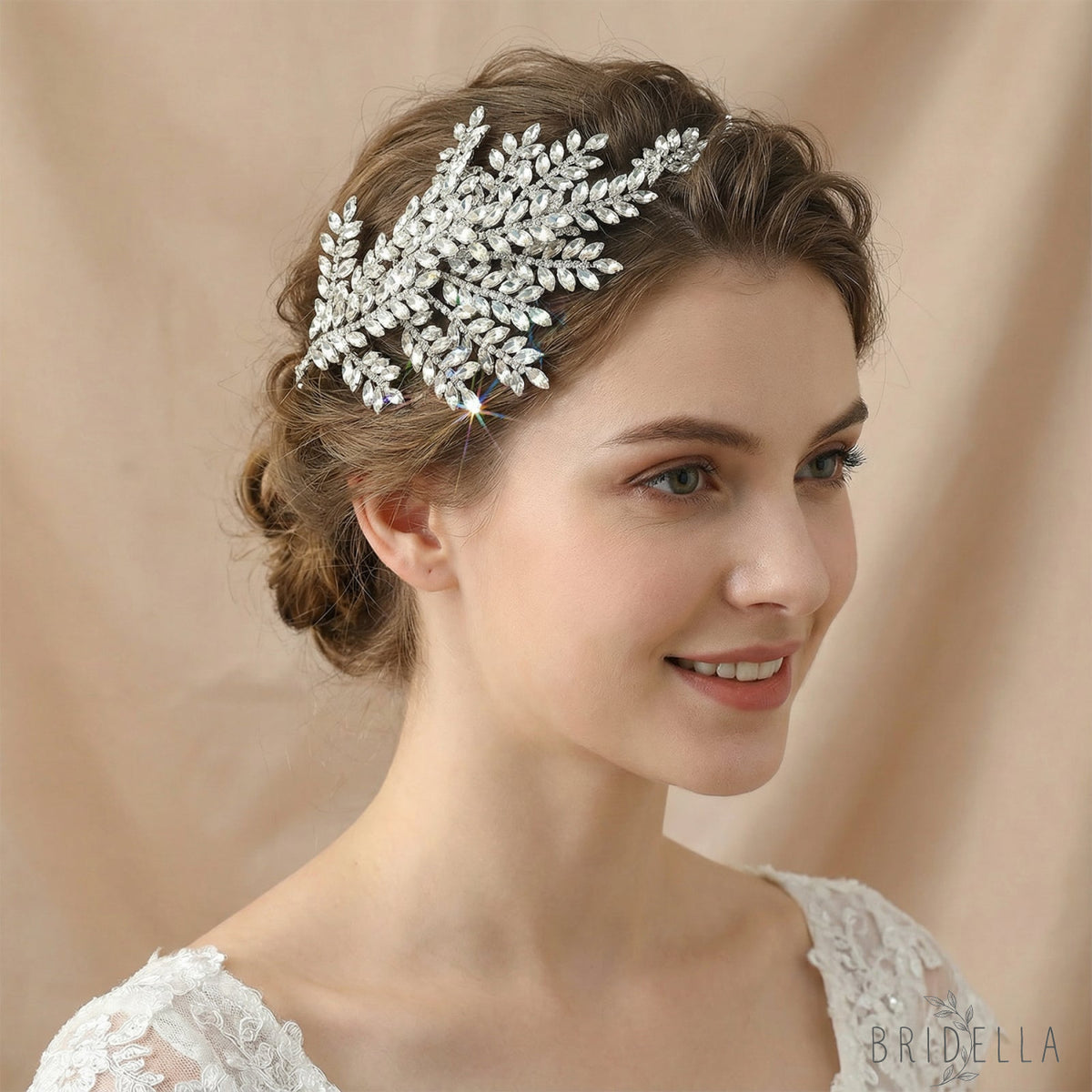 Silver Rhinestone Bridal Crown Tiara Wedding - Bridella BHP418-S - Silvery - HEADWEAR