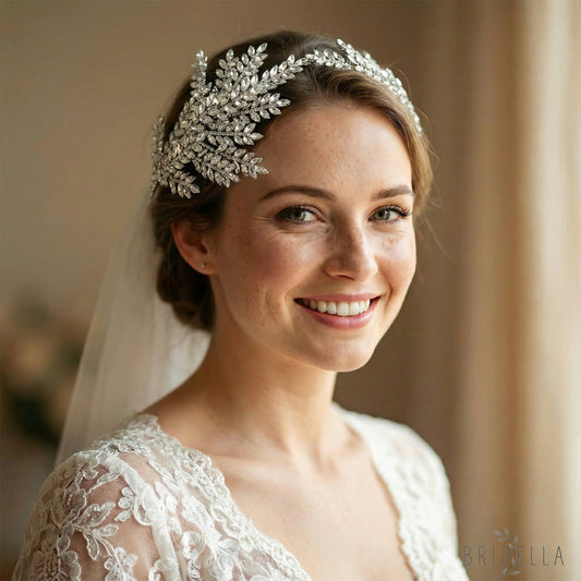 Silver Rhinestone Bridal Crown Tiara Wedding - Bridella BHP418-S - Silvery - HEADWEAR