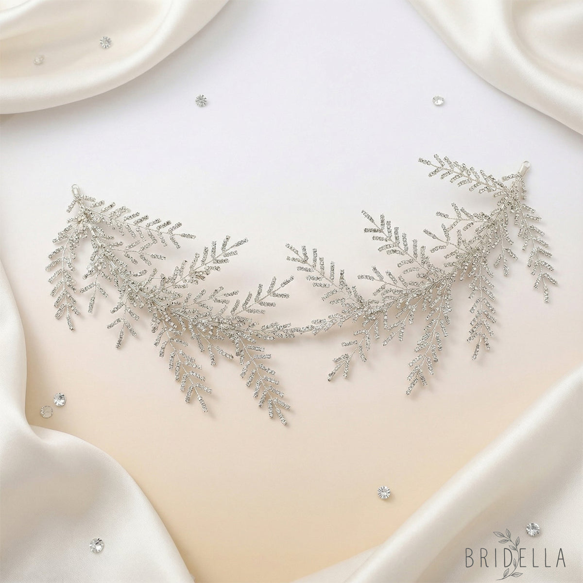 Silver Rhinestone Bridal Crown Tiara Wedding - Bridella BHP493-S - Silvery - HEADWEAR